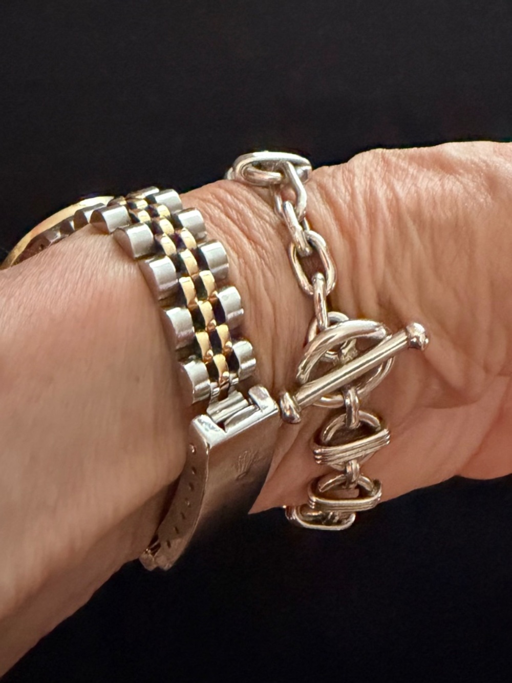 “Sterling Silver Link Bracelet Toggle Clasp Heavy 925” - Picture 6 of 7